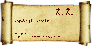 Kopányi Kevin névjegykártya