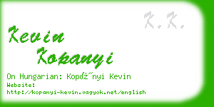 kevin kopanyi business card